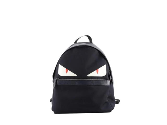 Fendi Fendi Monster Backpack In Nylon And Leather Navy - view 1