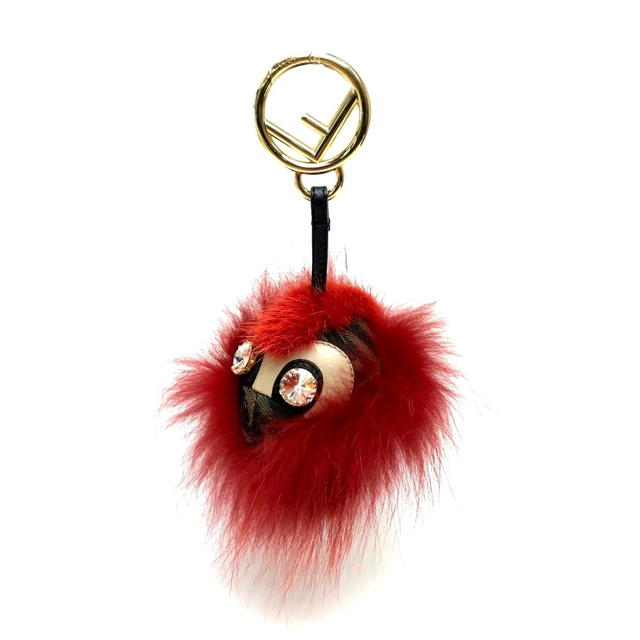 Fendi FENDI Monster FF-pattern Bijoux Key ring Red x Brown/GoldHardware - view 1