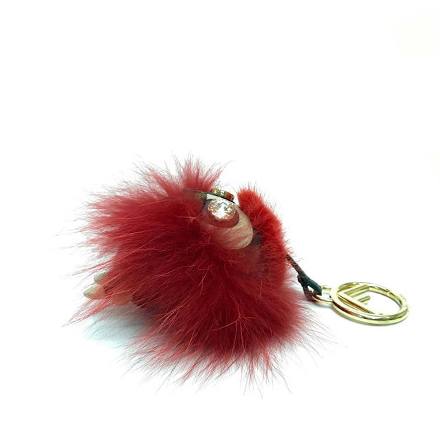Fendi FENDI Monster FF-pattern Bijoux Key ring Red x Brown/GoldHardware - view 3