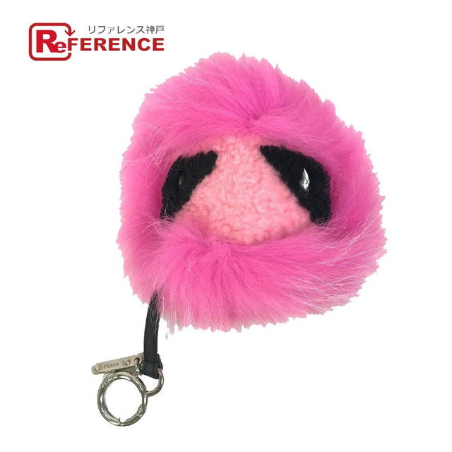 Fendi FENDI monster Key Holder Bag Charm Faux fur pink - view 1