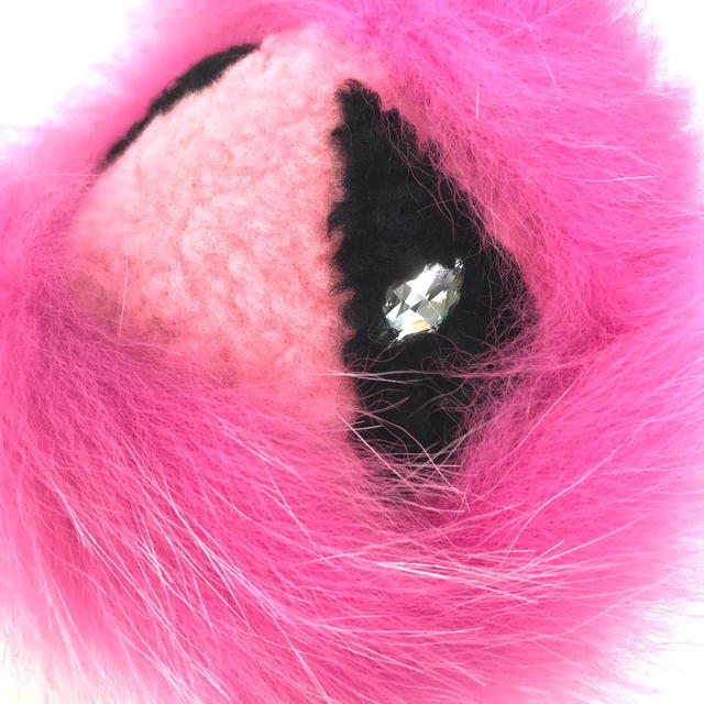 Fendi FENDI monster Key Holder Bag Charm Faux fur pink - view 4
