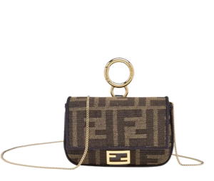 Buy Fendi Nano Baguette Charm In Fabric With Magnetic Clasp Brown at Sasom – Authentic and Ready to Ship