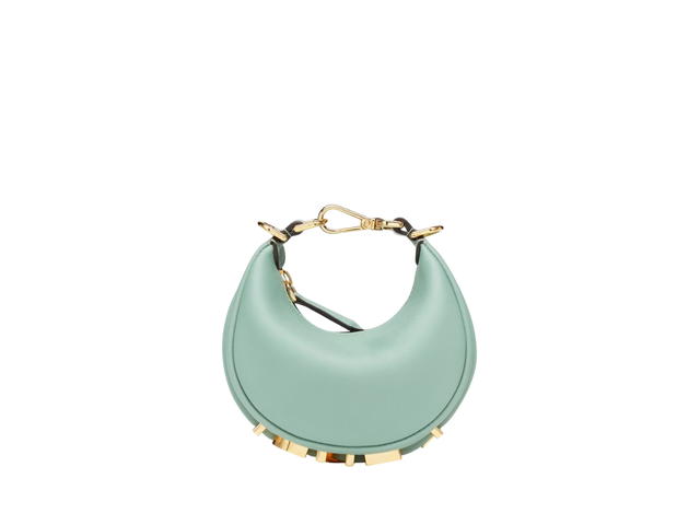 Fendi Fendi Nano Fendigraphy In Mint Green Leather Charm With Gold-Finish Metalware - view 2
