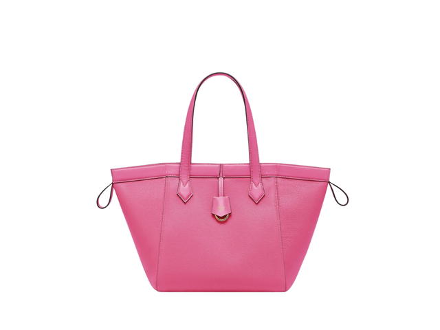 Fendi Fendi Origami Medium Bag In Grain Leather With Gold-Finish Metalware Pink - view 3
