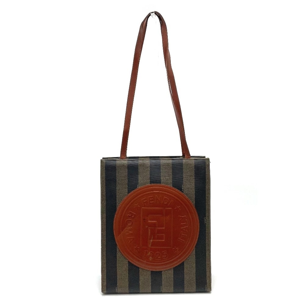 Fendi FENDI Pecan FF logo Tote Shoulder Bag PVC/Leather Brown