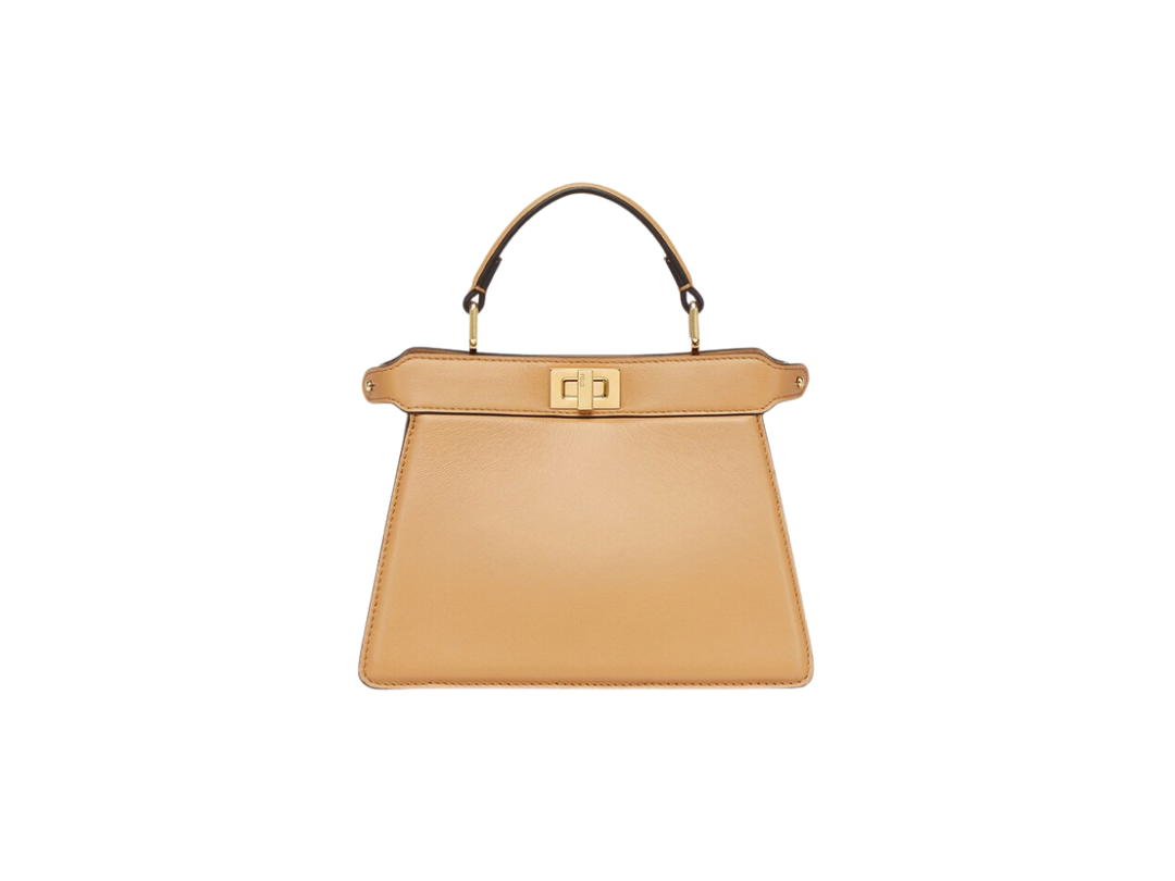 Fendi Fendi Peekaboo ISeeU Petite In Beige Padded Nappa Leather Bag With Gold-Finish Metalware