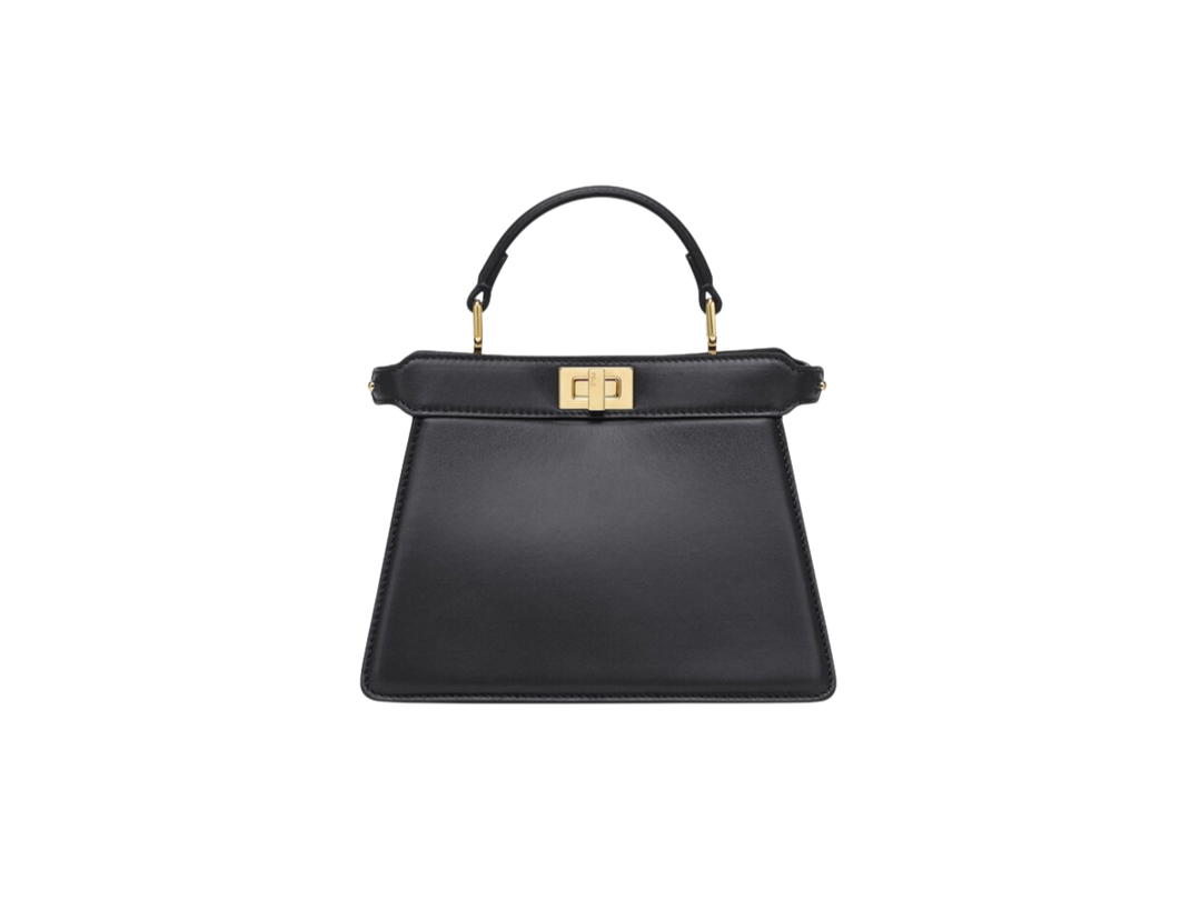 Fendi Fendi Peekaboo ISeeU Petite In Black Padded Nappa Leather Bag With Gold-Finish Metalware