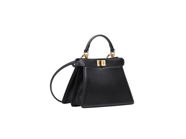 Fendi Fendi Peekaboo ISeeU Petite In Black Padded Nappa Leather Bag With Gold-Finish Metalware - view 2
