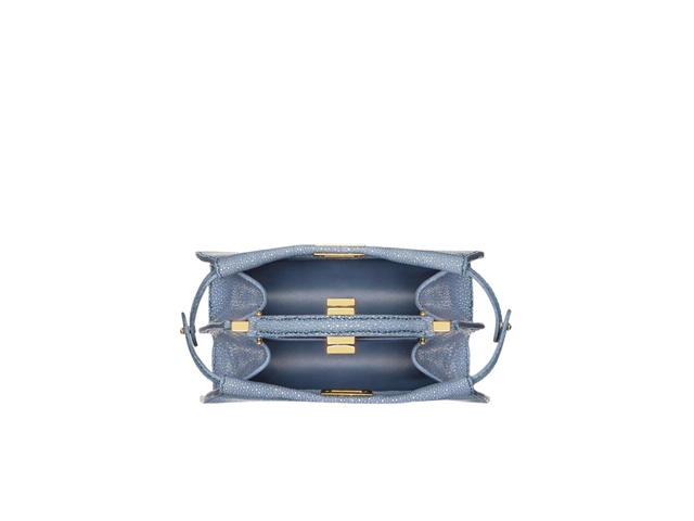 Fendi Fendi Peekaboo ISeeU Petite In Blue Stingray Leather With Gold-Finish Metalware - view 3