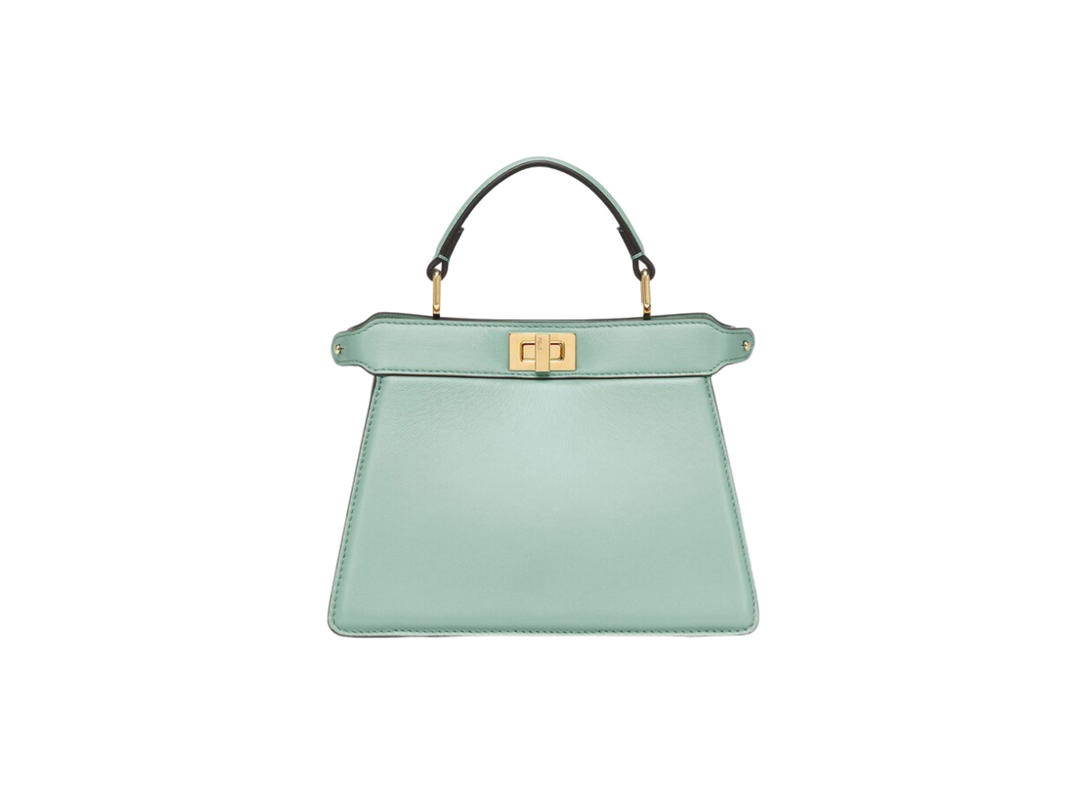 Fendi Fendi Peekaboo ISeeU Petite In Mint Green Padded Nappa Leather Bag With Gold-Finish Metalware