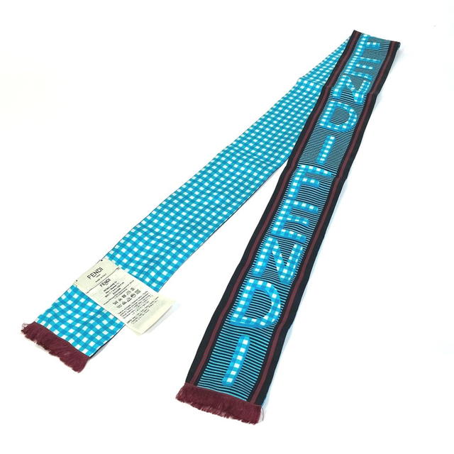 Fendi FENDI Rappy logo Bandeau Scarf silk Blue - view 1
