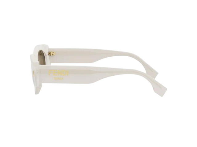 Fendi Fendi Roma Sunglasses In White Acetate Frame-Gold Lettering With Brown Lenses - view 3