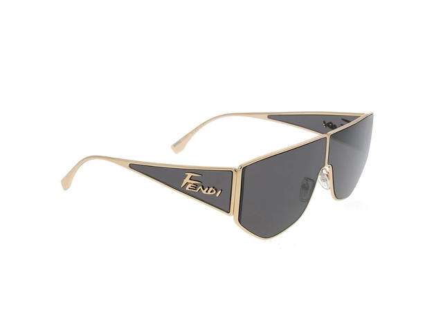 Fendi Fendi Shield Sunglasses In Metal Frame With Grey Lens - view 2