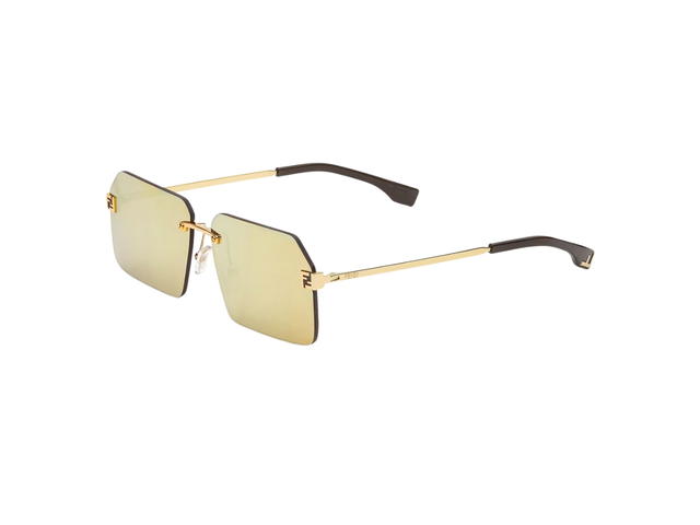 Fendi Fendi Sky Sunglasses In Gold Metal Frame-3D FF With Yellow Lenses - view 2
