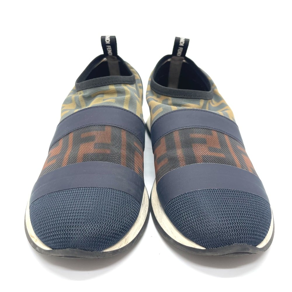 Fendi FENDI Sports Zucca FF Sneakers mesh Brown x navy