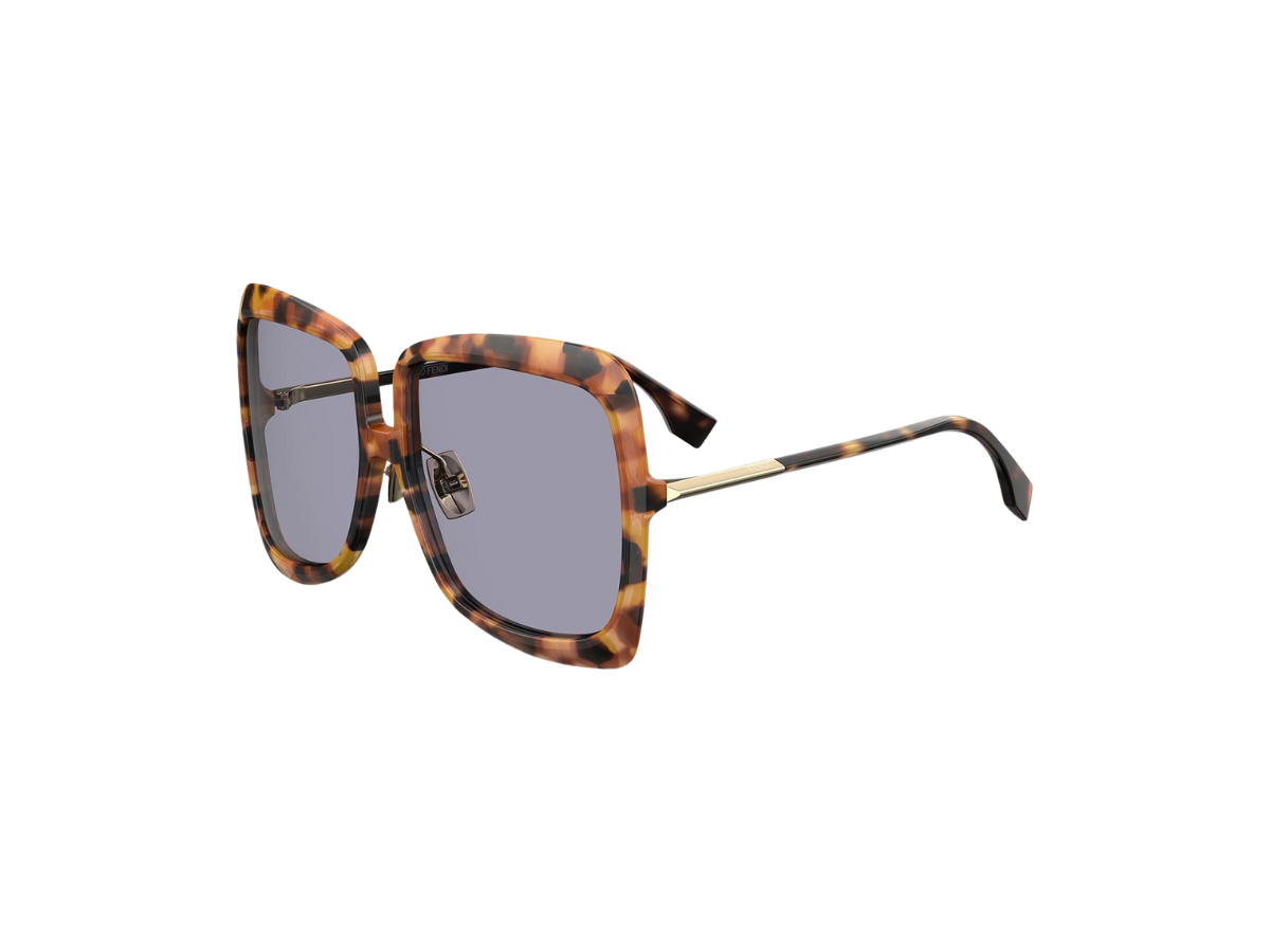 Fendi Fendi Sunglasses In Square Frame With Grey Lens Light Havana