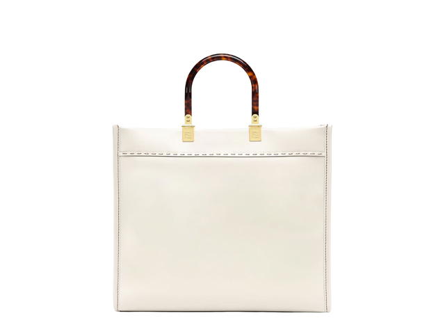 Fendi Fendi Sunshine Medium In White Leather Calfskin With Gold-Finish Metalware - view 3
