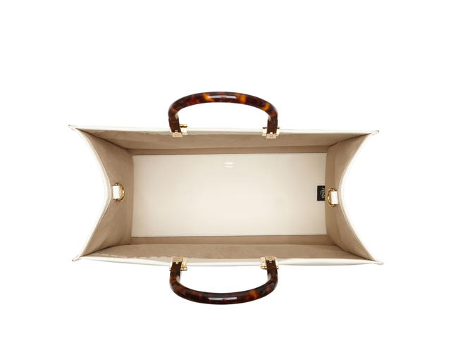 Fendi Fendi Sunshine Medium In White Leather Calfskin With Gold-Finish Metalware - view 4