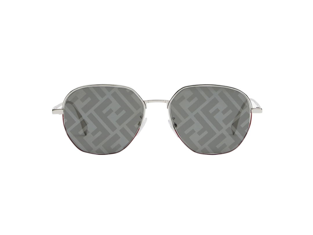 Fendi Fendi Travel Palladium-Coloured Sunglasses In Palladium-Finish Metal With Grey Lenses