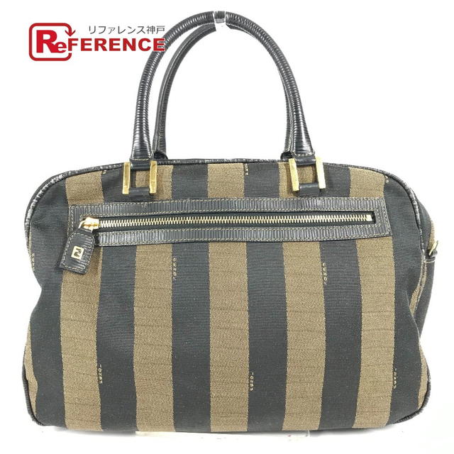 Fendi FENDI vintage Pecan Bag Hand Bag Leather/Canvas Black/khaki - view 1