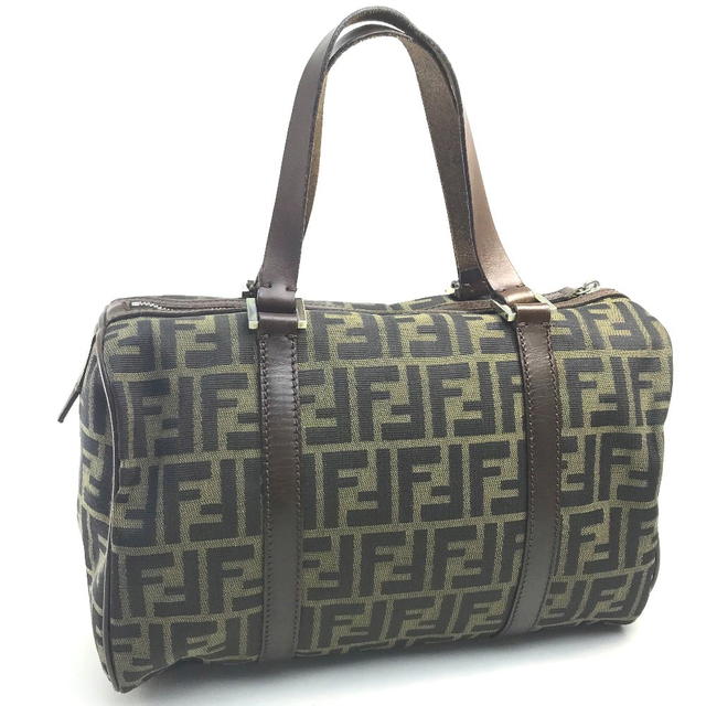 Fendi FENDI Zucca FF pattern Mini Duffle Bag Hand Bag Canvas/Leather Brown - view 1