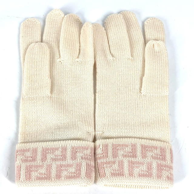 Fendi FENDI Zucca Glove gloves wool pink/Beige Unused - view 4