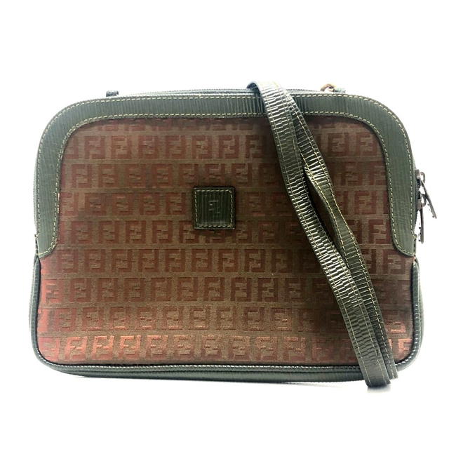Fendi FENDI Zucchino 2WAY/logo Clutch bag Shoulder Bag Canvas/Leather Brown - view 3