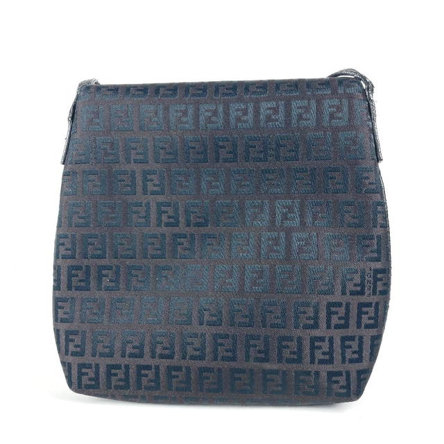 Fendi FENDI Zucchino Bag Flap Pochette Crossbody Shoulder Bag Canvas/Leather Black - view 3