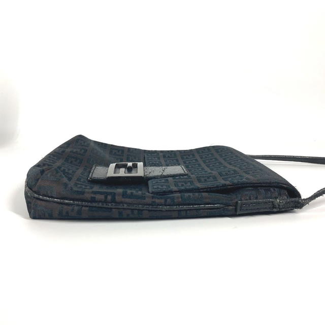 Fendi FENDI Zucchino Bag Flap Pochette Crossbody Shoulder Bag Canvas/Leather Black - view 5