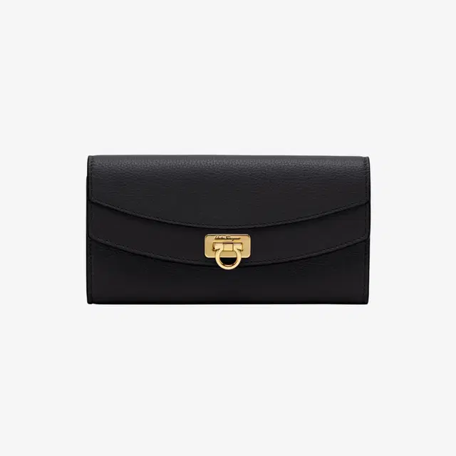 Ferragamo Ferragamo Gancini Continental Wallet Black - view 1