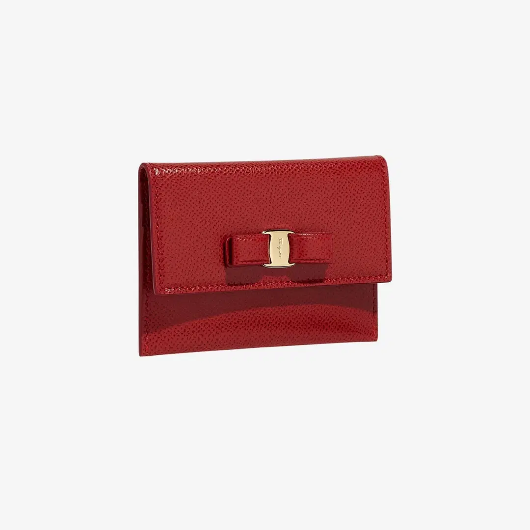Ferragamo Ferragamo Vara Card Case Lipstick Red