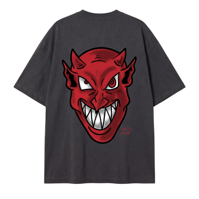 Fifth York Fifth York Devil Face Oversize Tee Blackish Grey - view 2