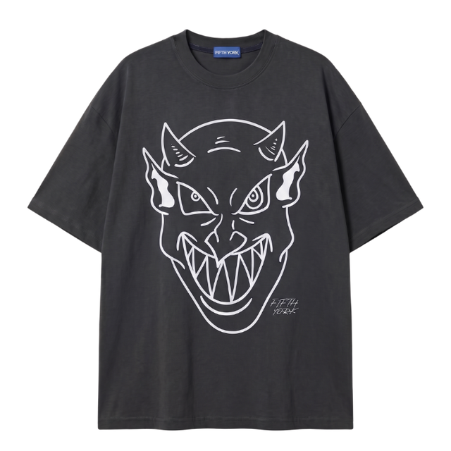 Fifth York Fifth York Devil Face Oversize Tee Blackish Grey - view 3