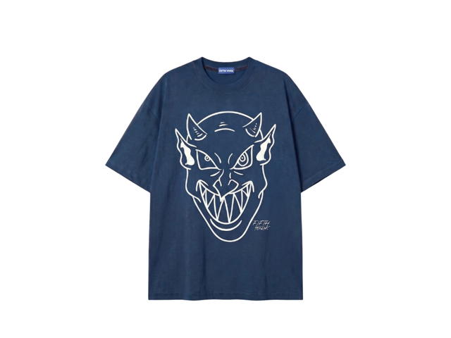 Fifth York Fifth York Devil Face Oversize Tee Navy blue - view 1