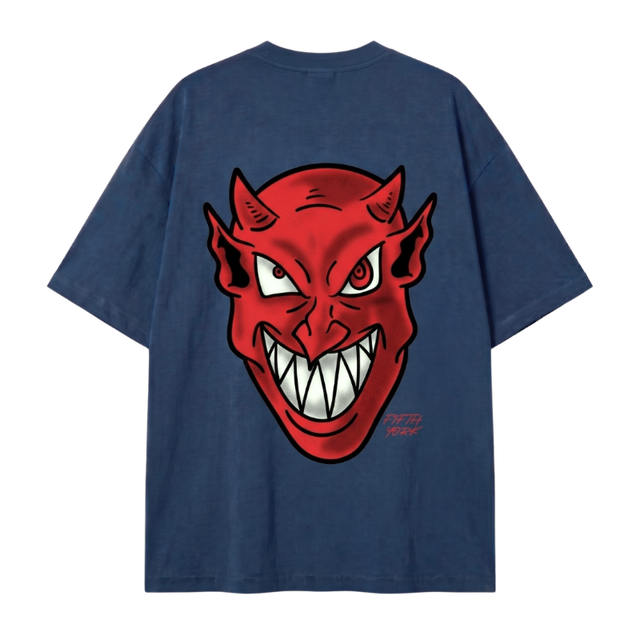 Fifth York Fifth York Devil Face Oversize Tee Navy blue - view 2