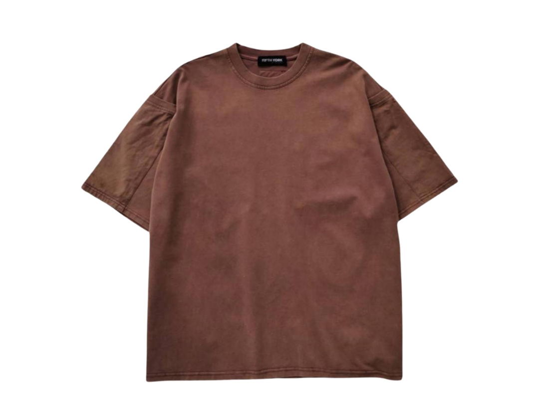 Fifth York FifthYork Premium Bag Arm Oversized T-Shirt Brown