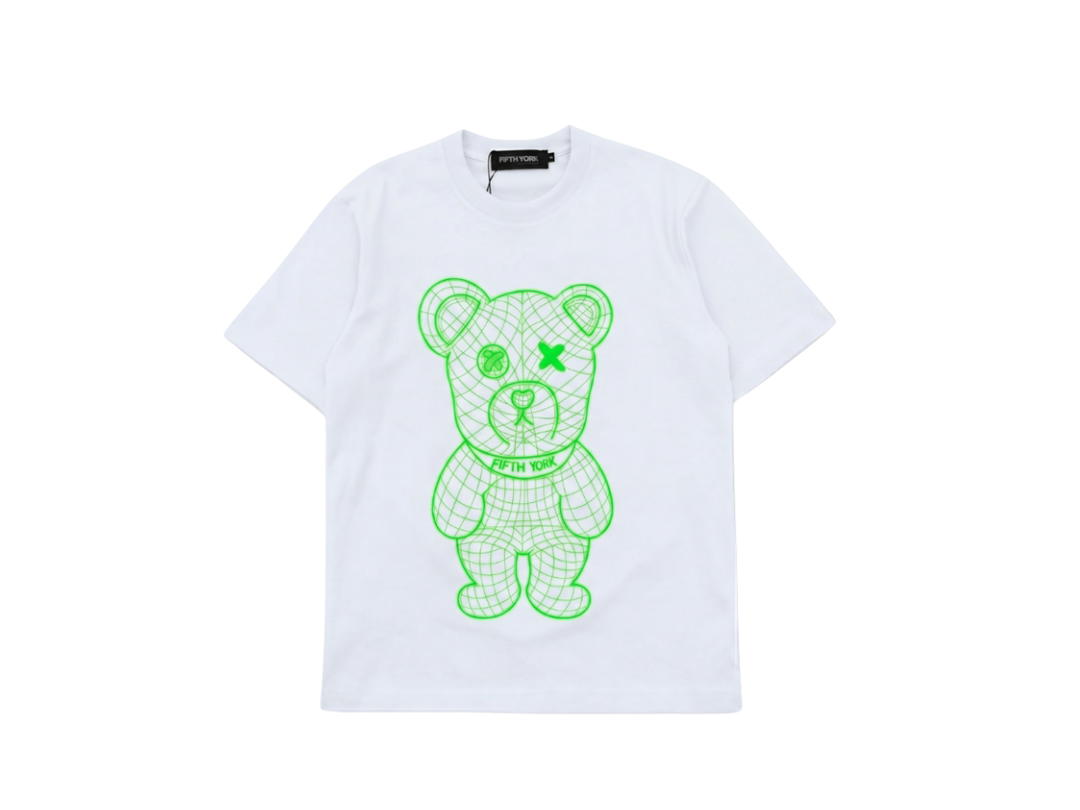 Fifth York FifthYork T-shirt Bear 3D Collection White Green