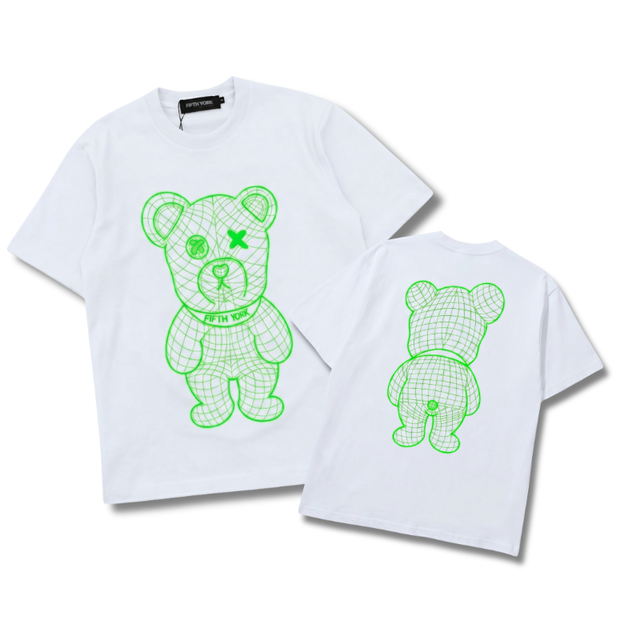 Fifth York FifthYork T-shirt Bear 3D Collection White Green - view 3