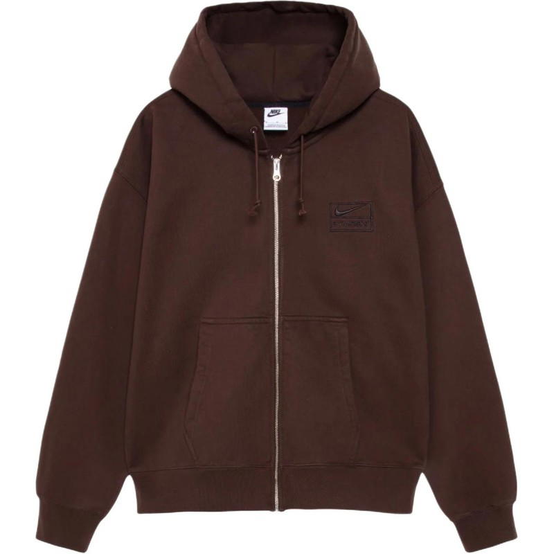 Stussy Stussy Stone Washed Fleece Zip Hoodie - Cinder Brown