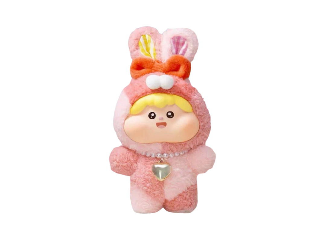 Beco-fun (เช็คการ์ด) Fluffy Meatball Vinyl Pendant Blind Box Pink Rabbit