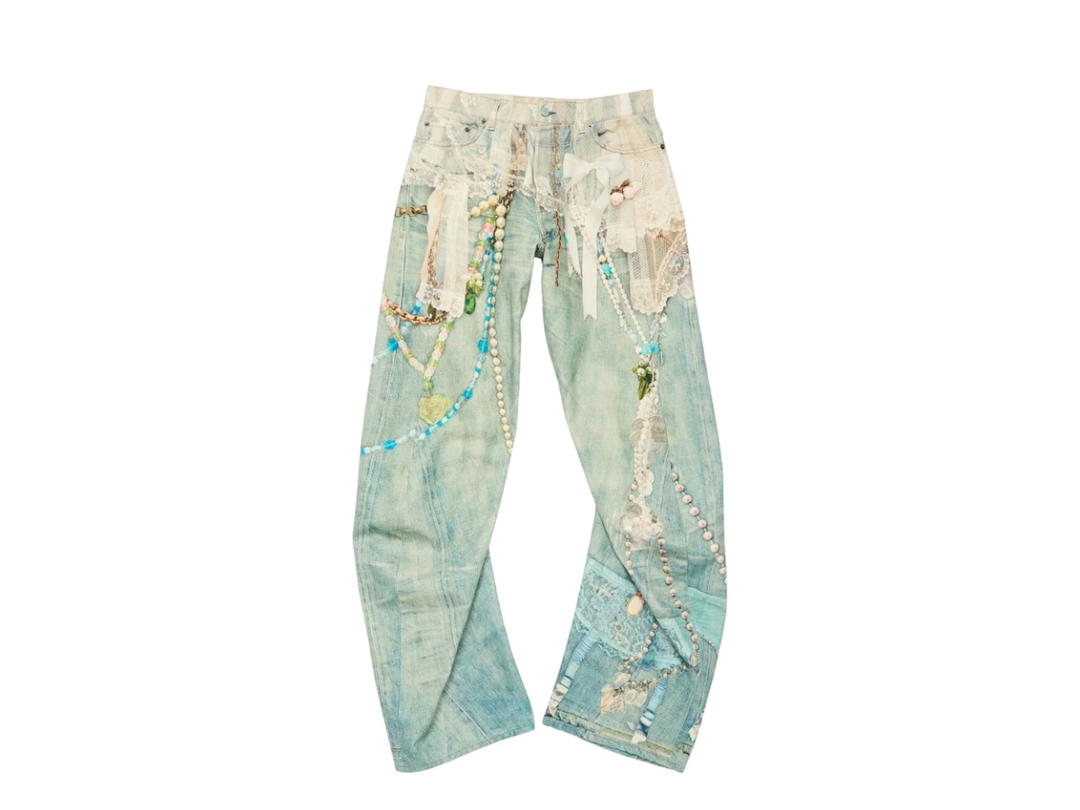 Acne Studios Acne Studios Relaxed Fit Jeans White Green