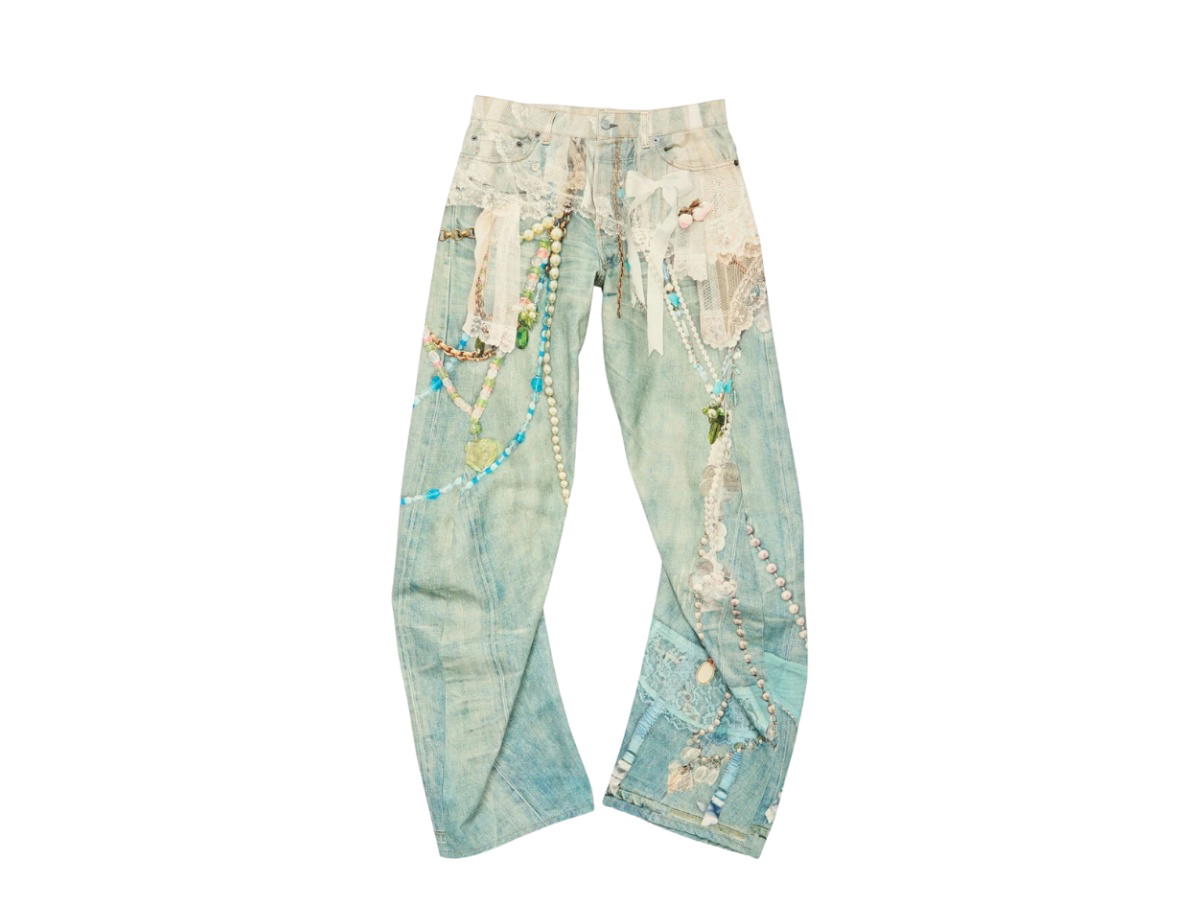 Acne Studios Acne Studios Relaxed Fit Jeans White Green