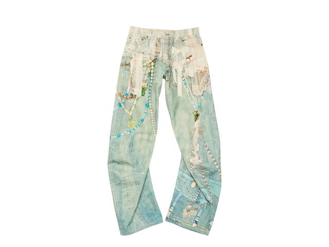 Acne Studios Acne Studios Relaxed Fit Jeans White Green - view 1