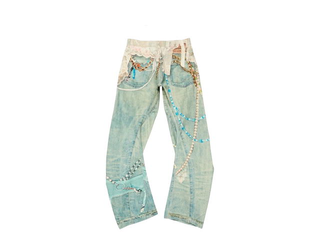 Acne Studios Acne Studios Relaxed Fit Jeans White Green - view 2