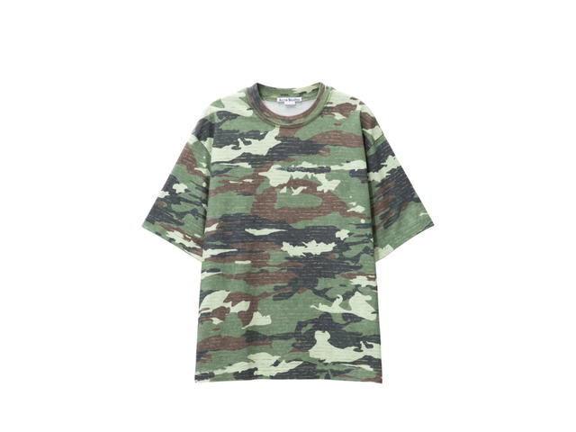 Acne Studios Acne Studios Print Logo T-Shirt Khaki Green - view 1