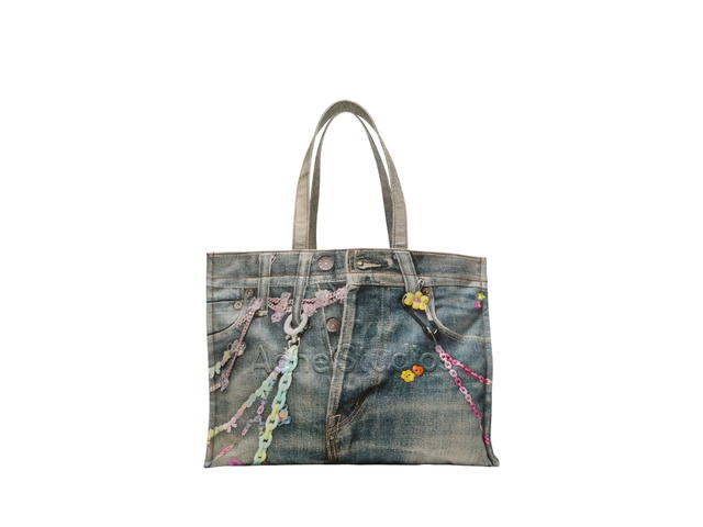 Acne Studios Acne Studios Logo Shoulder Tote Bag Denim - view 1