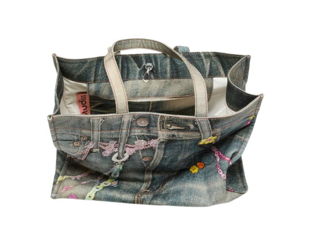 Acne Studios Acne Studios Logo Shoulder Tote Bag Denim - view 2