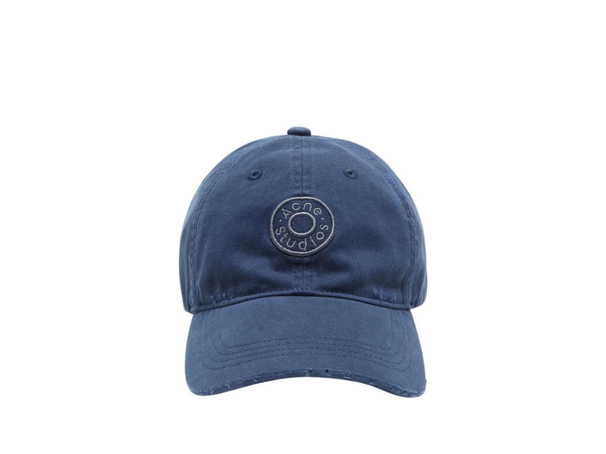 Acne Studios Acne Studios Distressed Logo Cap Dark Navy