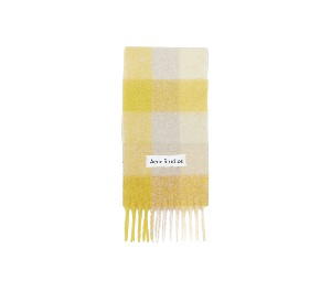 Buy Acne Studios Mohair Checked Scarf Beige Yellow at Sasom – Authentic and Ready to Ship