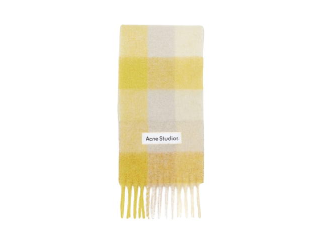Acne Studios Acne Studios Mohair Checked Scarf Beige Yellow - view 1